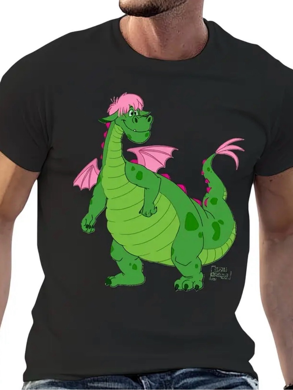 NWOT-Pete’s Dragon Men’s 2XL (44) Black Short Sleeve Graphic Tee